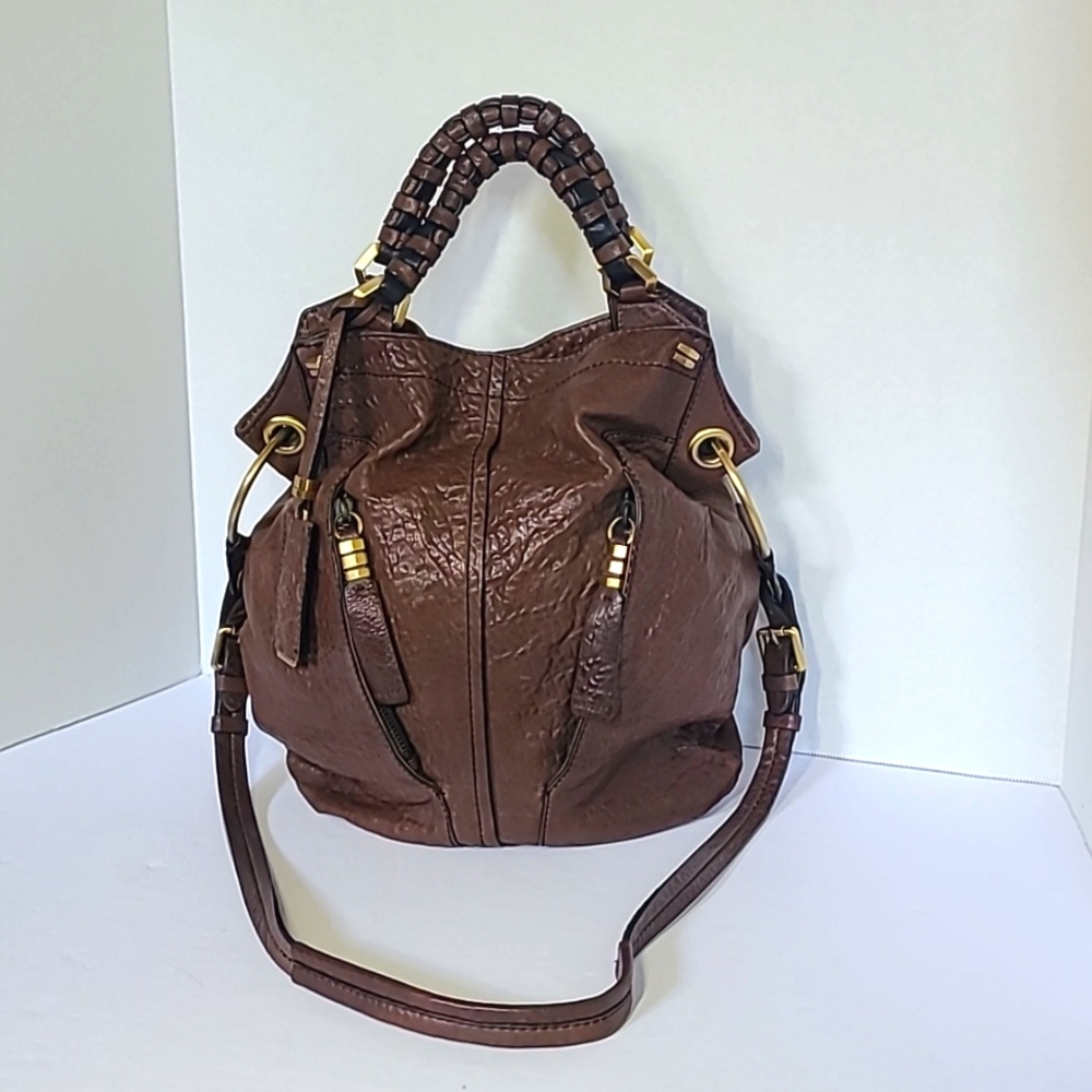 SOLD  orYANY "Gwen" Distressed Leather Dual Pocket Crossbody/Shoulder Bag